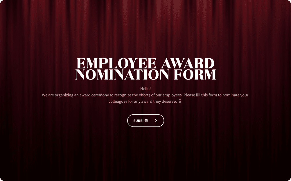 Employee Award Nomination Form Template | SurveySparrow