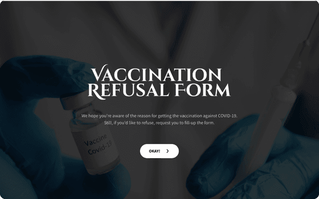 Vaccination Refusal Form Template | SurveySparrow