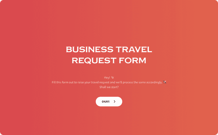 Business Travel Request Form Template | SurveySparrow