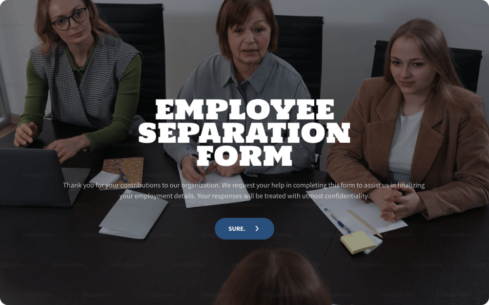 Employee Separation Form Template | SurveySparrow