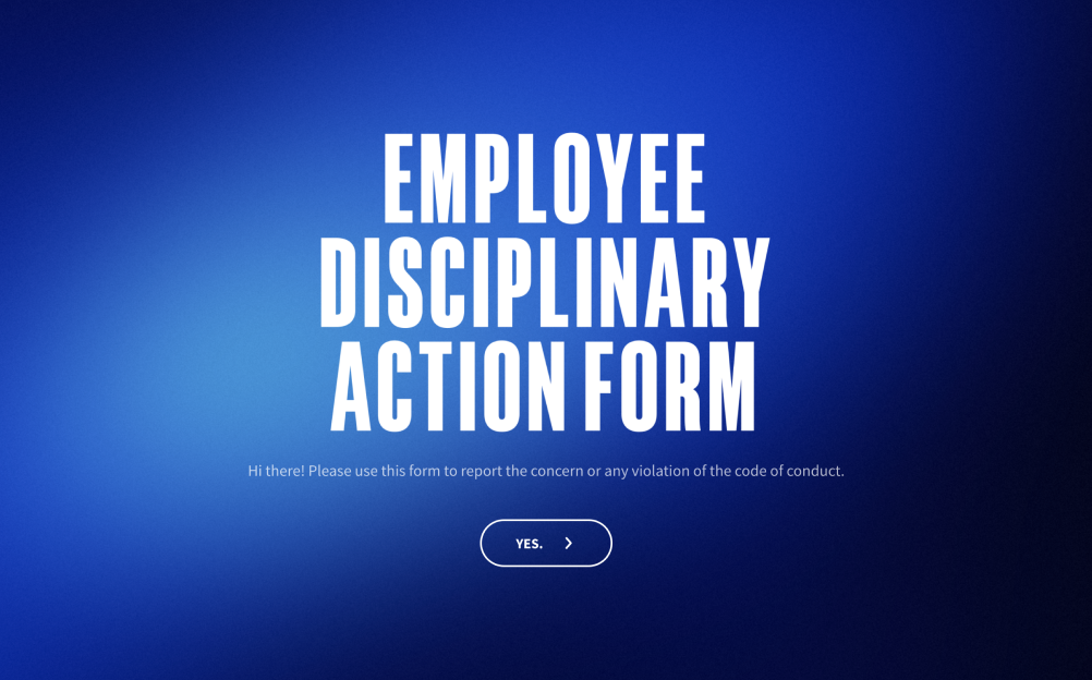 Employee Disciplinary Action Form Template