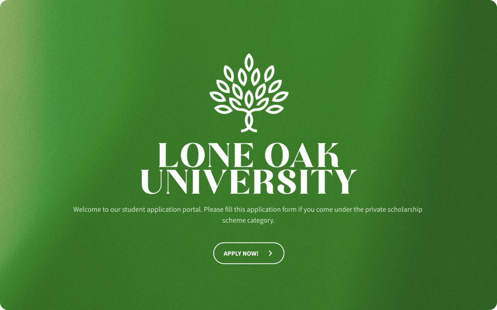 Online University Application Form Template