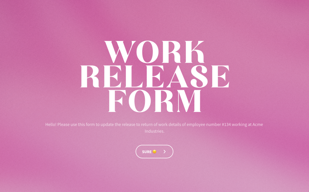 Employee Work Release Form Template