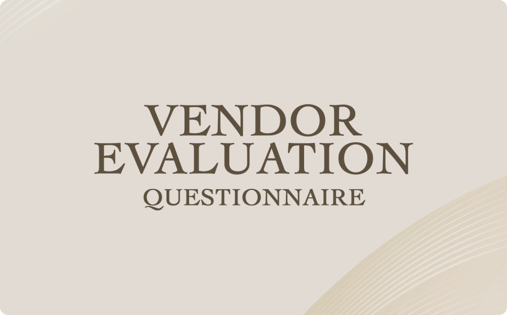 Vendor Evaluation Questionnaire Template