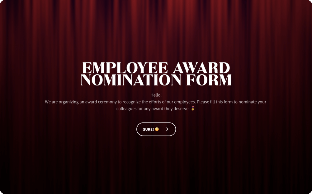 Employee Award Nomination Form Template