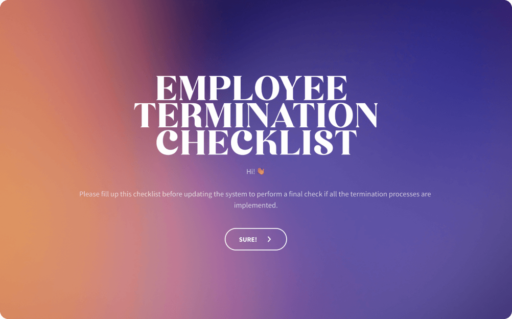 Employee Termination Checklist Template