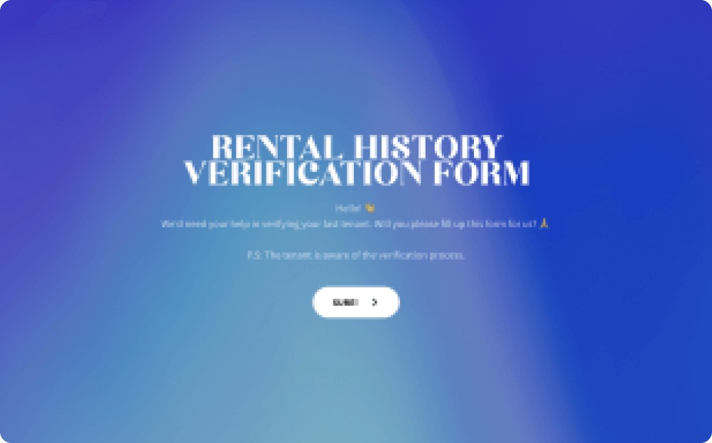 Rental History Verification Form Template