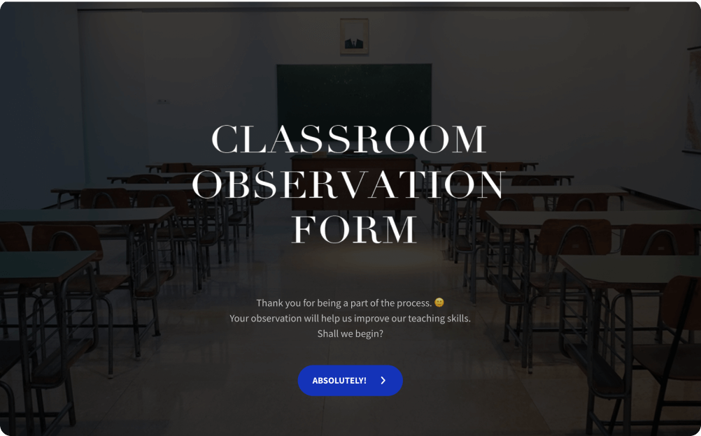 Classroom Observation Form Template