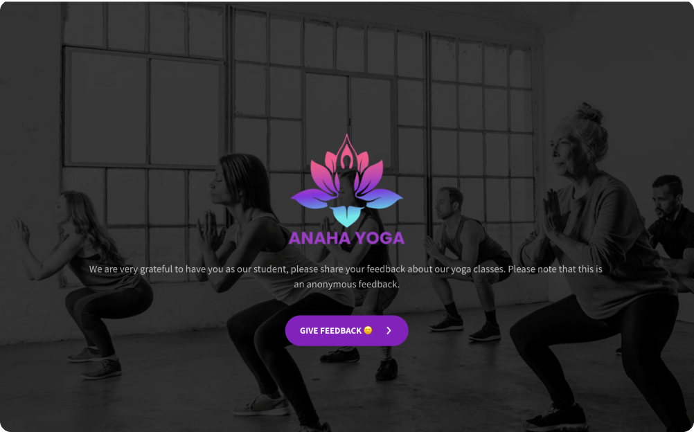 Yoga Class Feedback Form Template