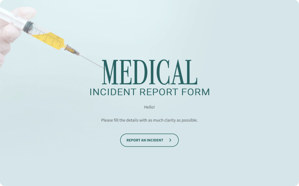 Medical Incident Report Form Template