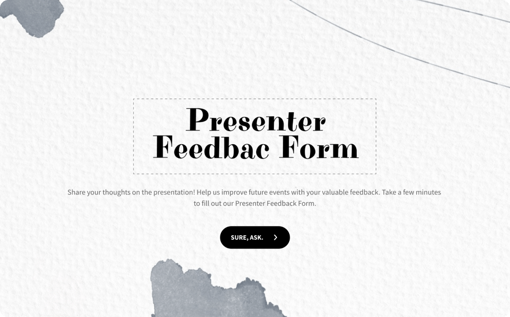 Presenter Feedback Survey Template
