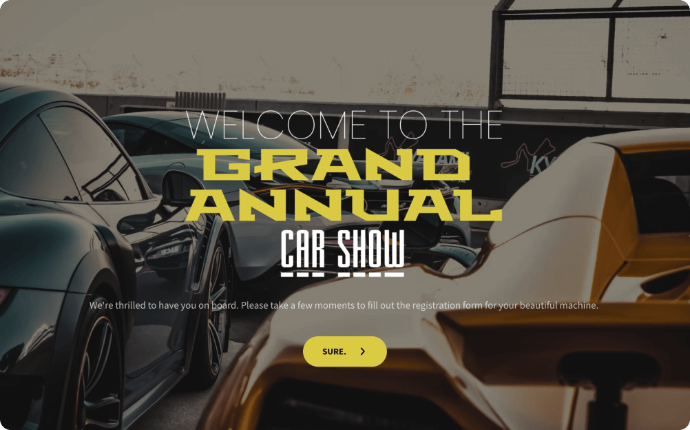 Car Show Registration Form Template