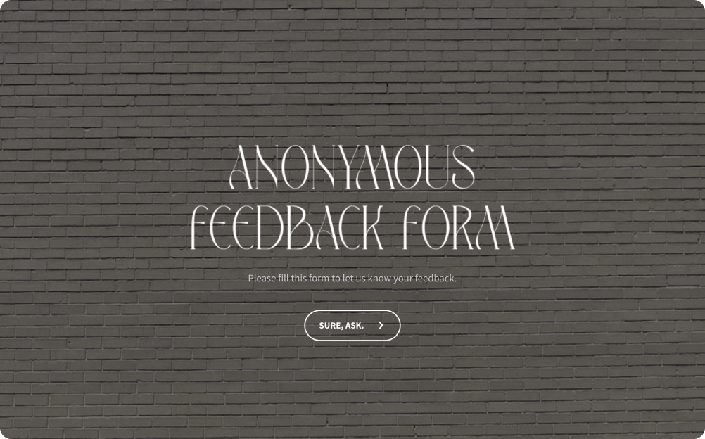  Anonymous Feedback Form Template 