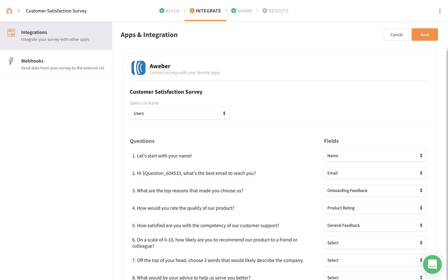 survey responses