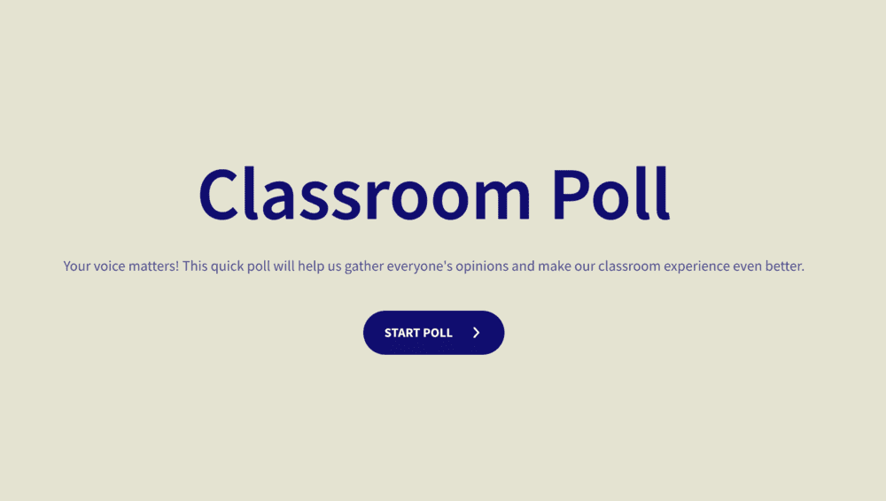 Classroom Poll Template