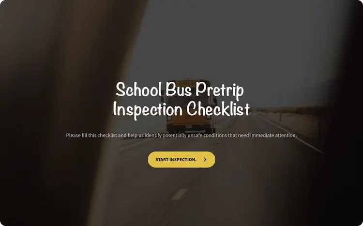 School Bus Pretrip Inspection Checklist Template