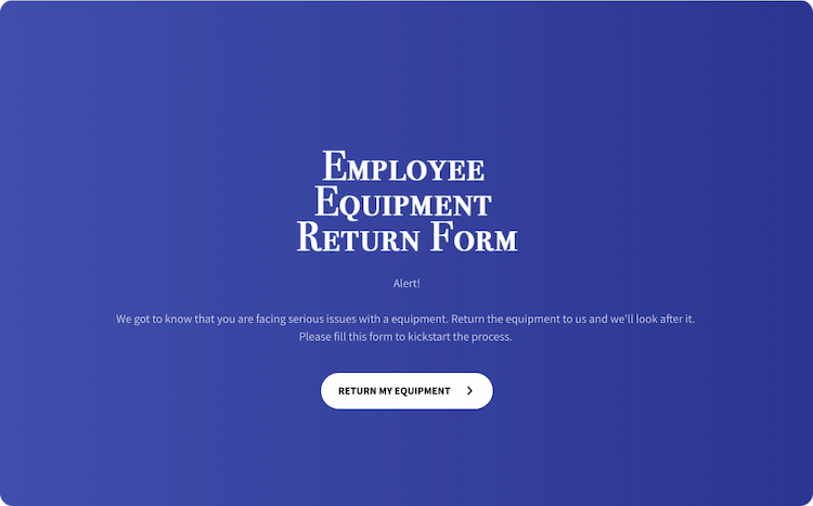 Employee Equipment Return Form Template