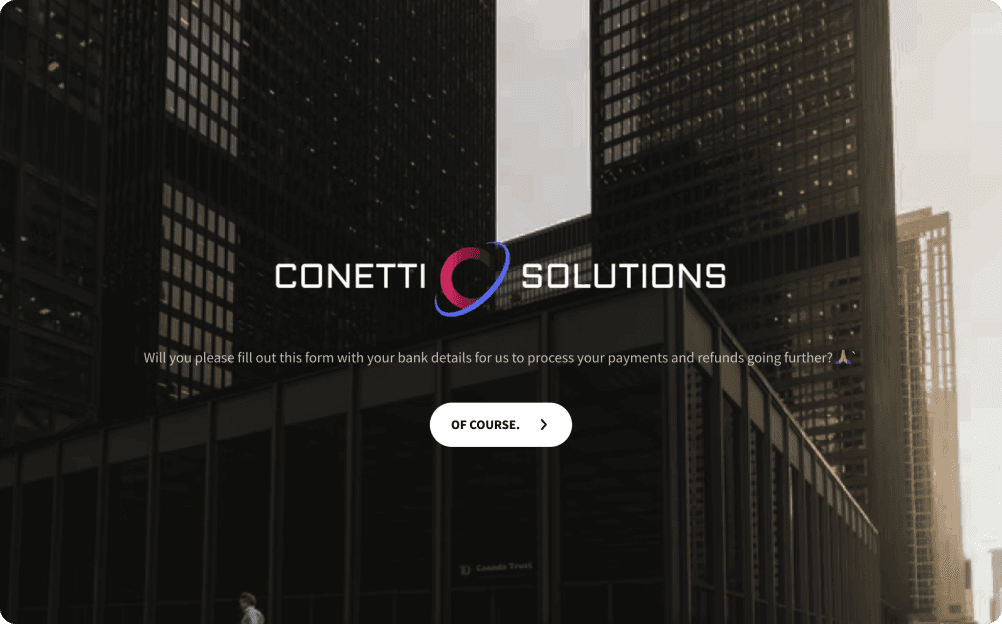Bank Information Form Template | Collect Bank Details | SurveySparrow