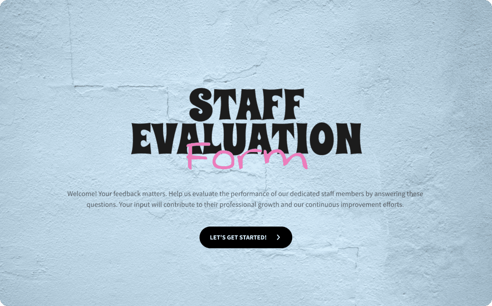 Preschool Staff Evaluation Form Template | SurveySparrow