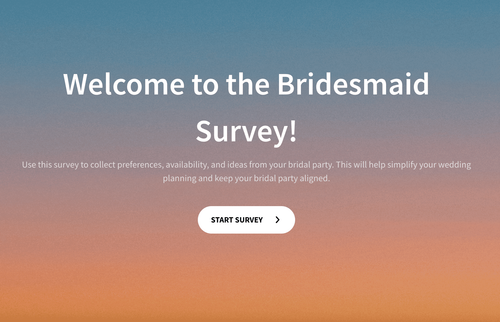 Bridesmaid Survey Template Bridesmaid Survey Template