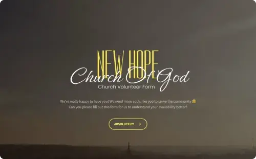 Church Volunteer Form Template Church Volunteer Form Template