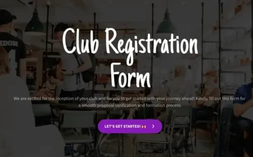 Club Registration Form Template Club Registration Form Template