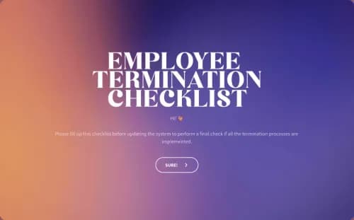 Employee Termination Checklist Template Employee Termination Checklist Template