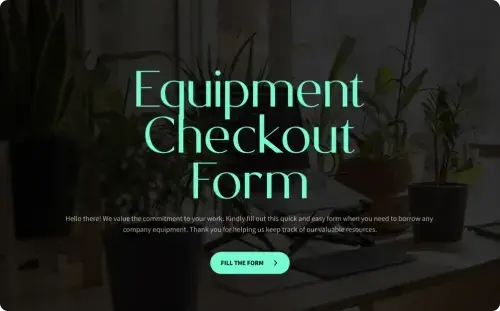 Equipment Checkout Form Template Equipment Checkout Form Template