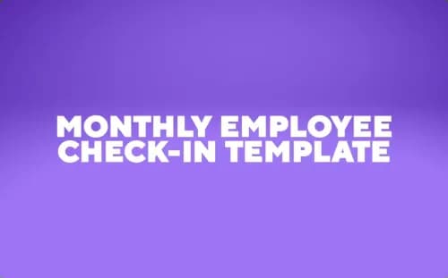 Monthly Employee Check-in Template Monthly Employee Check-in Template