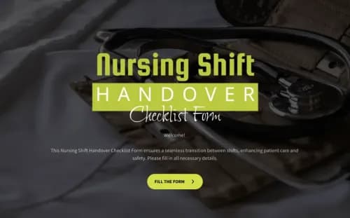Nursing Shift Handover Checklist Template Nursing Shift Handover Checklist Template