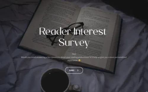 Reader Interest Survey Template Reader Interest Survey Template