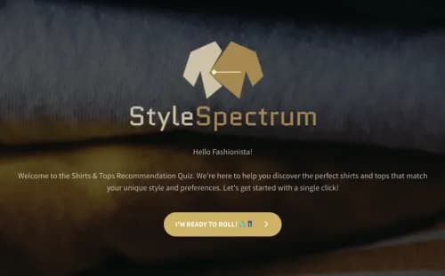 Shirts & Tops Recommendation Quiz Template Shirts & Tops Recommendation Quiz Template