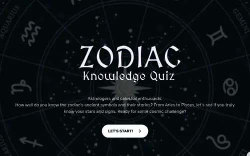 Zodiac Quiz Template Zodiac Quiz Template