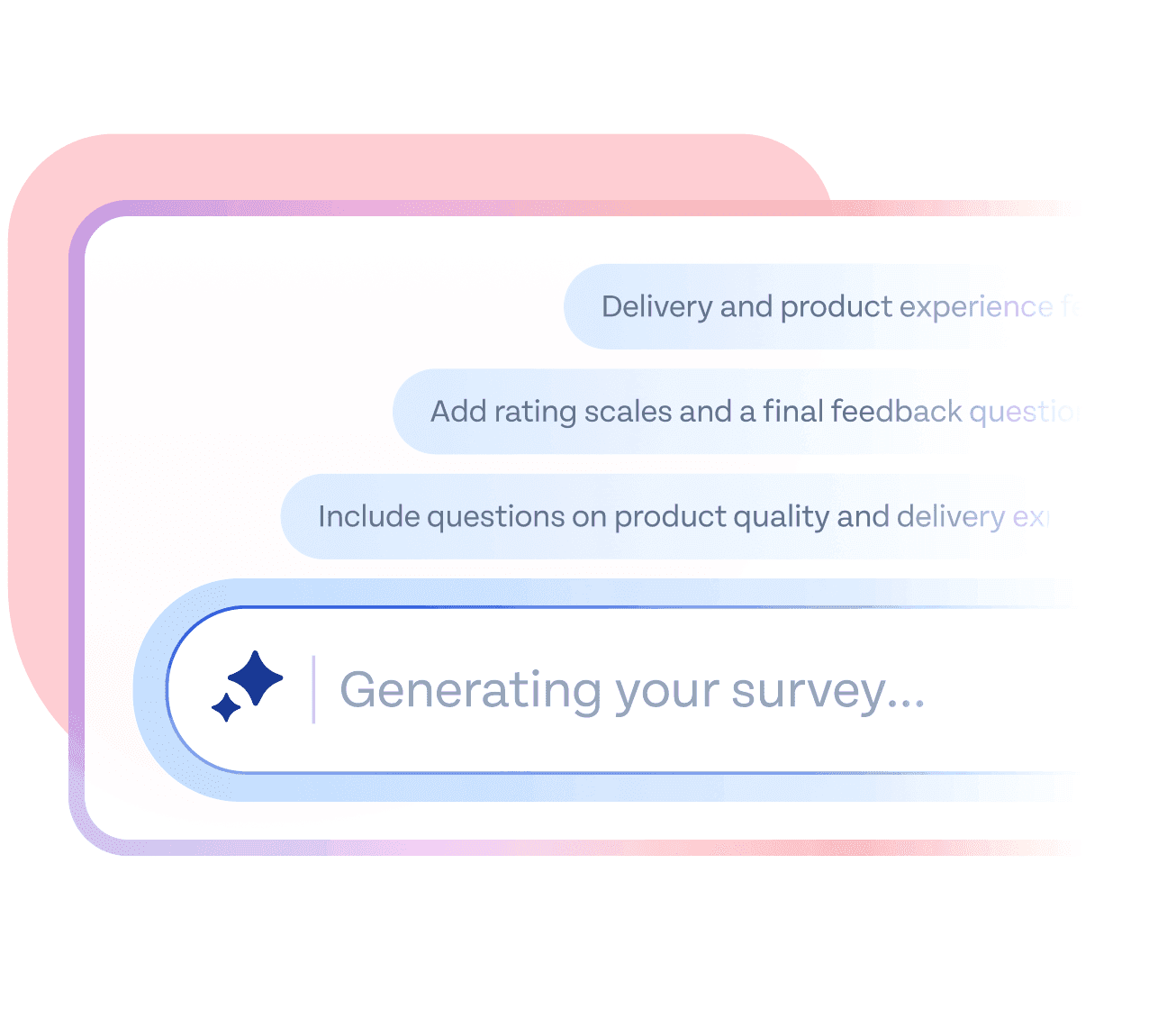 AI survey generation interface