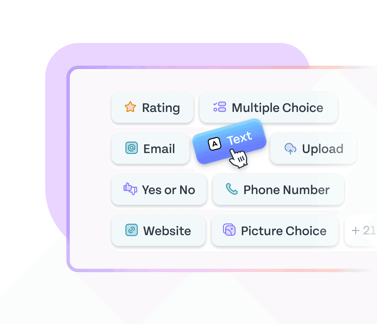 Survey question types selection interface