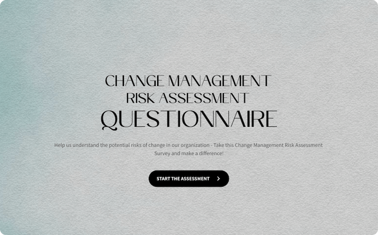 Change Management Risk Assessment Questionnaire Template Change Management Risk Assessment Questionnaire Template