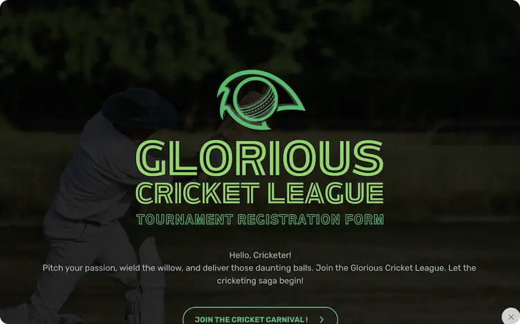 Cricket Tournament Registration Form Template Cricket Tournament Registration Form Template