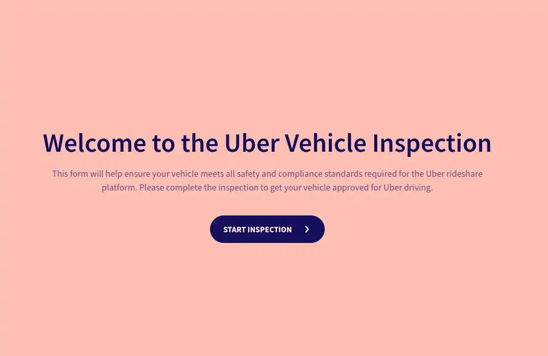 Uber Inspection Form Template for Vehicle Readiness