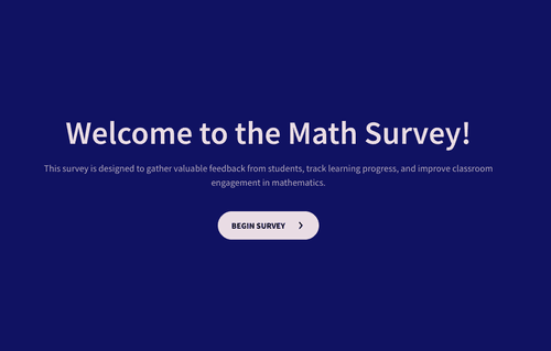 Math Survey Template for Students and Class Feedback