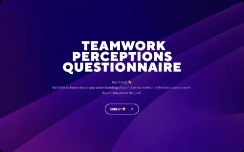Teamwork Questionnaire Examples Teamwork Perceptions Questionnaire Template | SurveySparrow