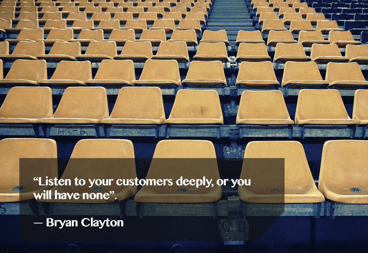 how to exceed customer expectations: collecting customer feedback. "Listen to the customers deeply or you will have none." - Bryan Clayton