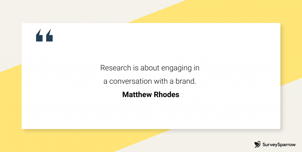 Matthew Rhodes: Research is about engaging in conversation with a brand