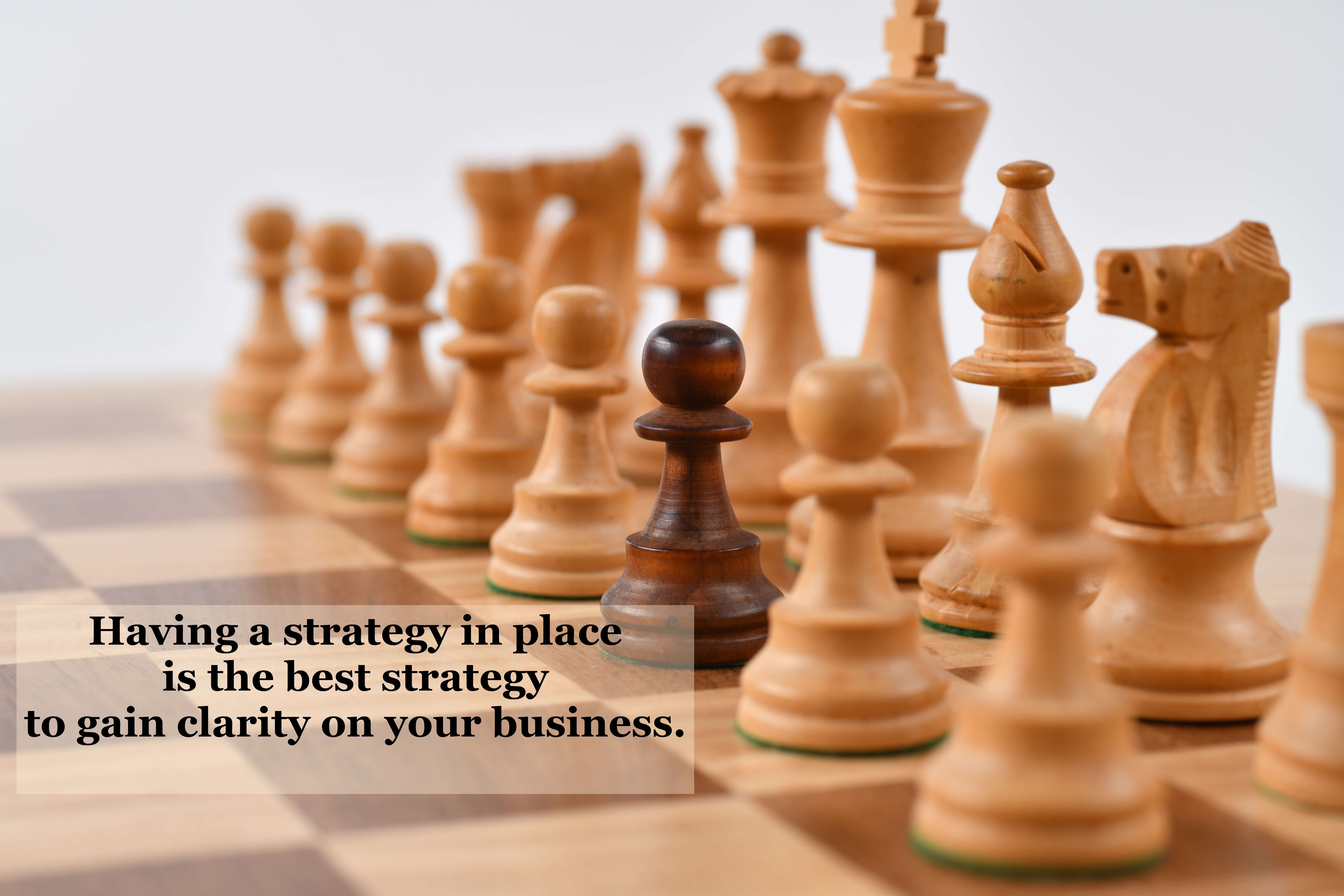 Having a strategy in place is the best strategy to gain clarity on your business. 