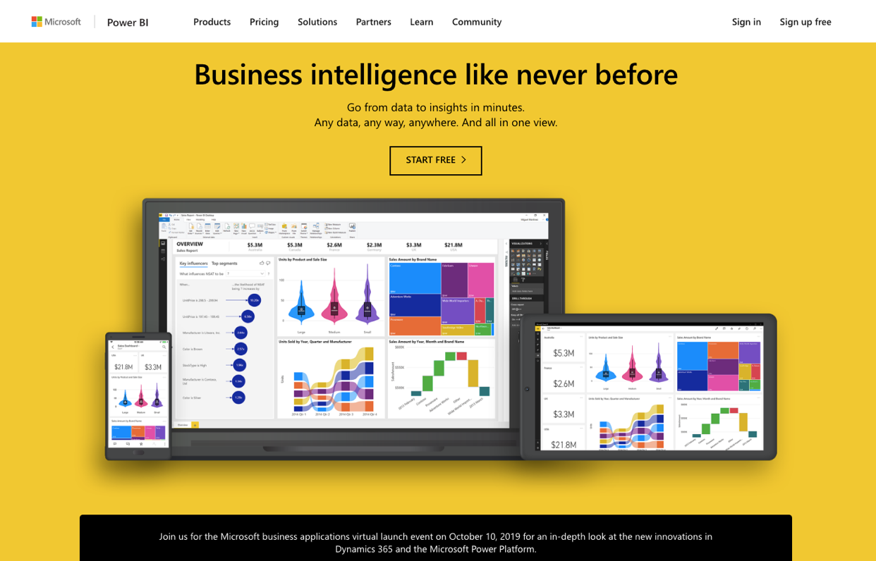 Microsoft’s Power BI is one of the best web-based Business Intelligence tools that enable you to access it from almost anywhere. 