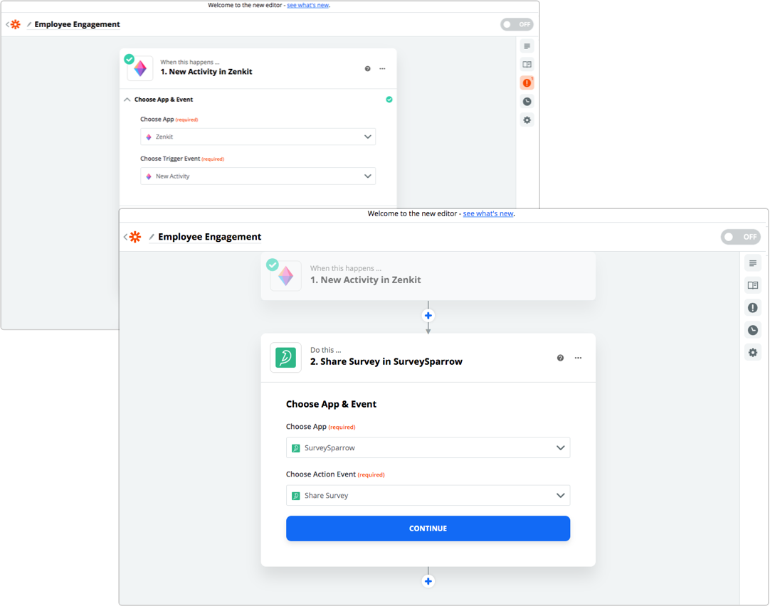 Zenkit Survey Integration.