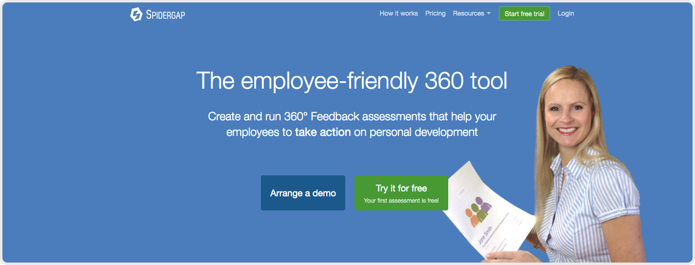 SpiderGap is a cloud-based software that dedicates itself to 360 feedback and employee assessment.