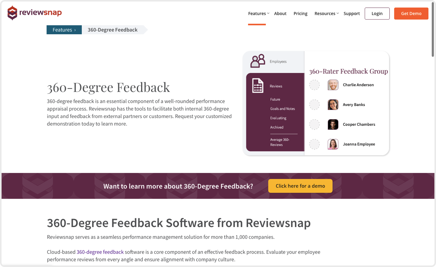 Reviewsnap is one of the best 360 feedback tools that provide an array of job-specific templates to level-up your feedback.