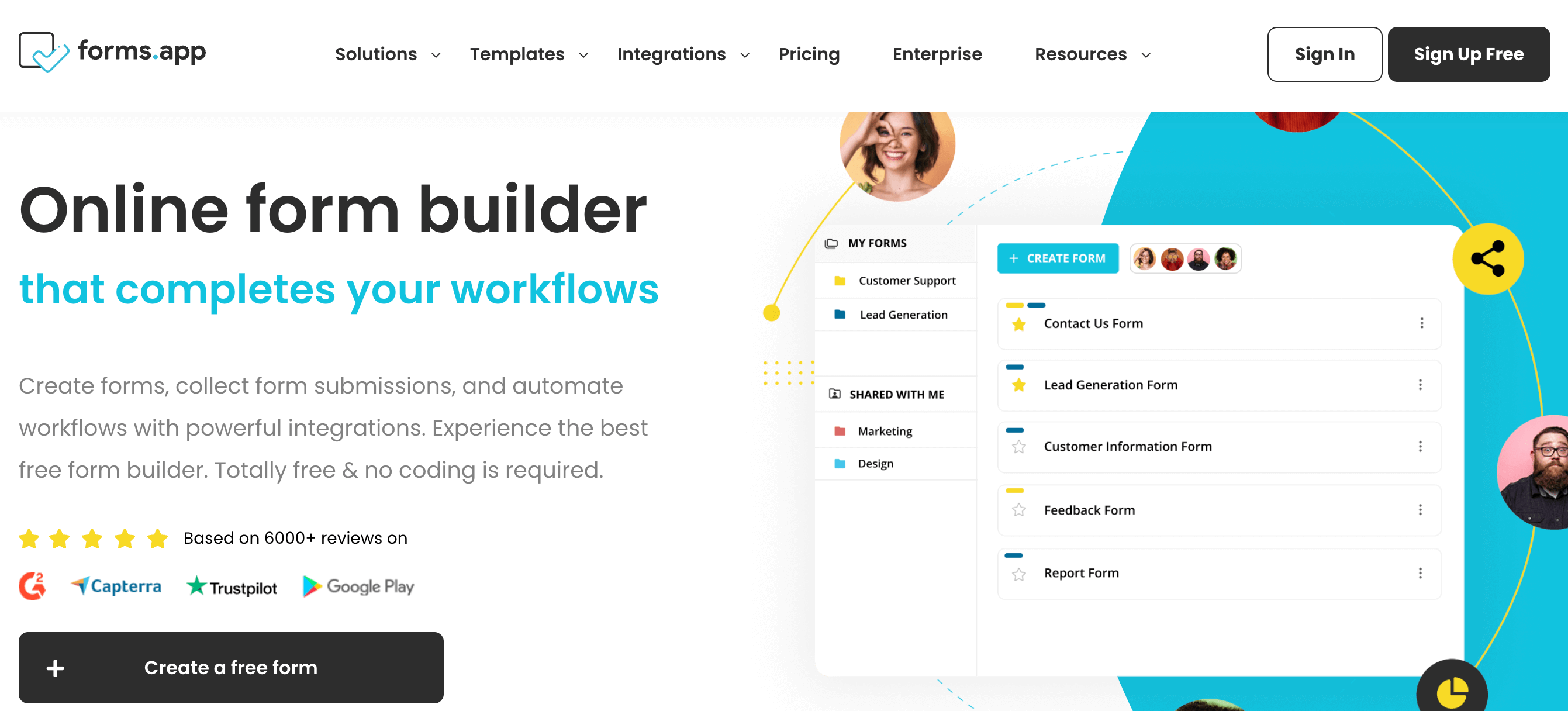 Form builder apps #2: forms.app - feature page