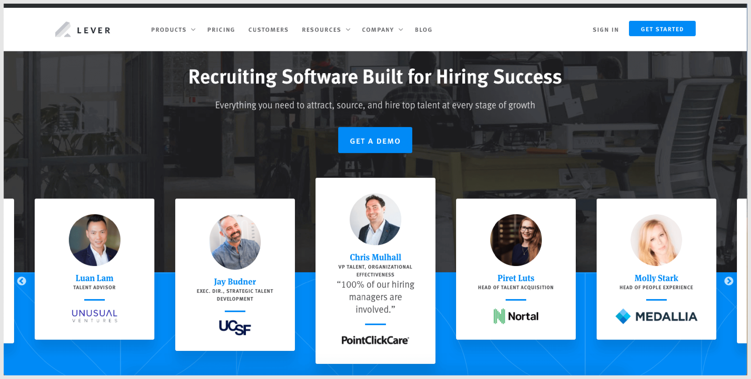 Lever combines powerful applicant tracking system and CRM functionality to deliver efficient services in regards to finding and hiring new talents.