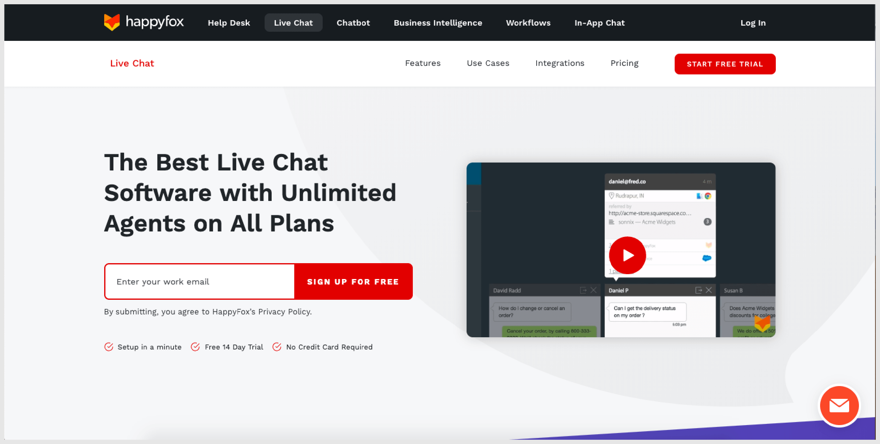 HappyFox has solutions for almost every aspect of customer service including live chat.